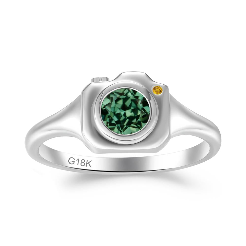 Creative Photography Inspired Green Sapphire and Citrine Ring - LUO Jewelry #metal_18k white gold