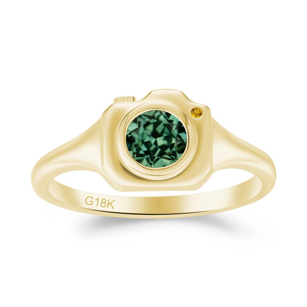 Creative Photography Inspired Green Sapphire and Citrine Ring - LUO Jewelry #metal_18k yellow gold