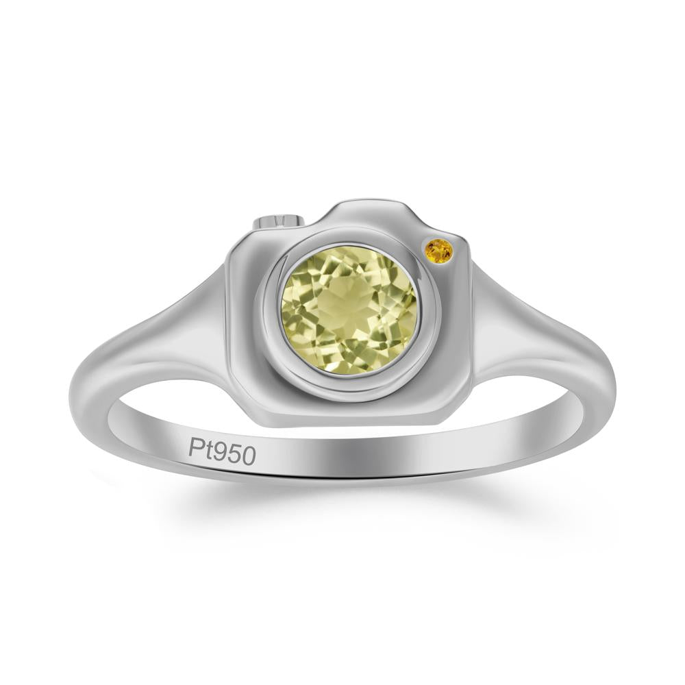 Creative Lemon Quartz and Citrine Statement Ring - LUO Jewelry #metal_platinum