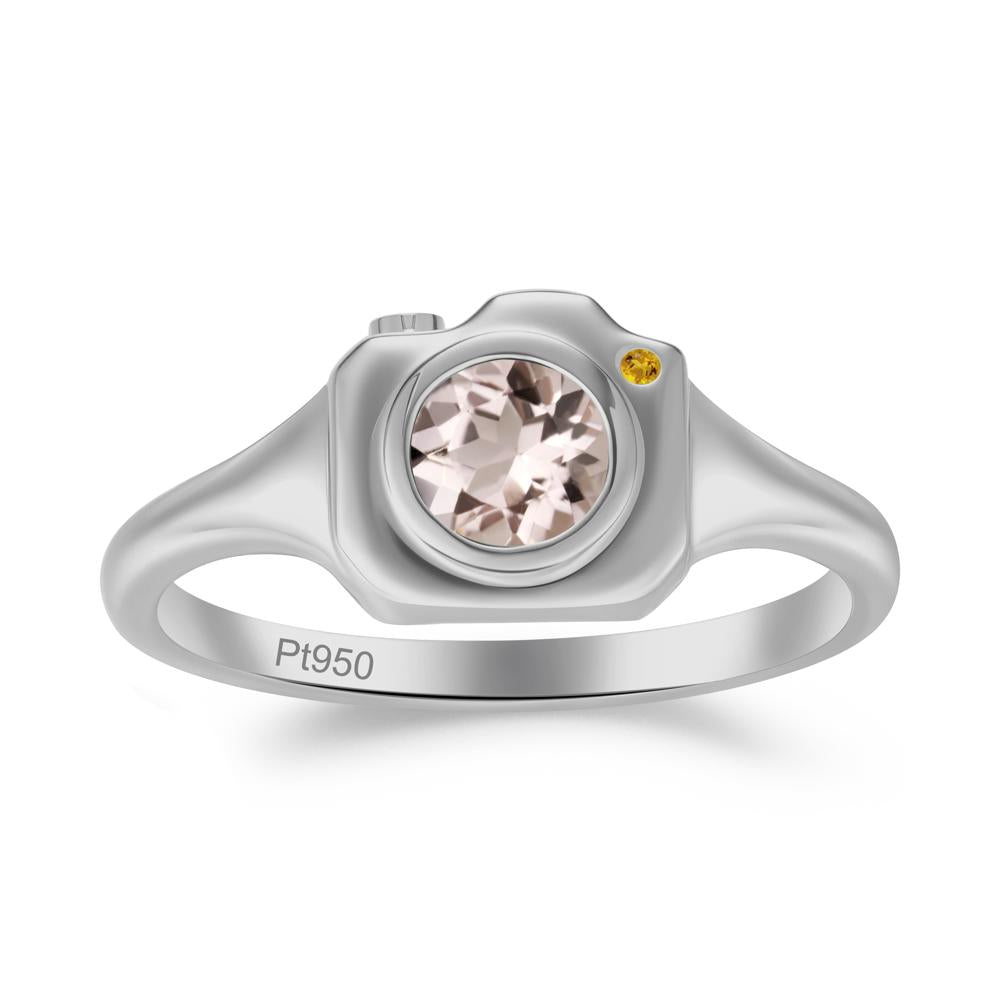 Creative Morganite and Citrine Statement Ring - LUO Jewelry #metal_platinum