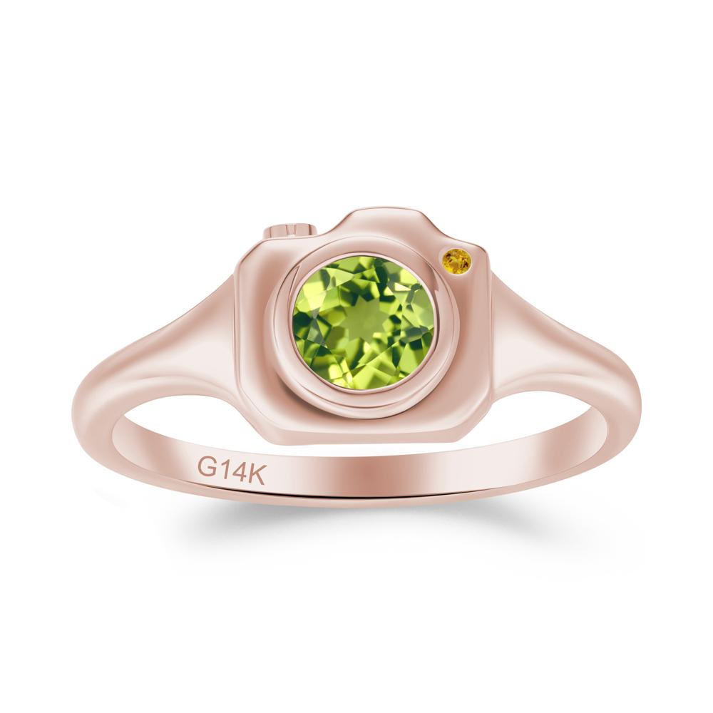 Creative Photography Inspired Peridot and Citrine Ring - LUO Jewelry #metal_14k rose gold