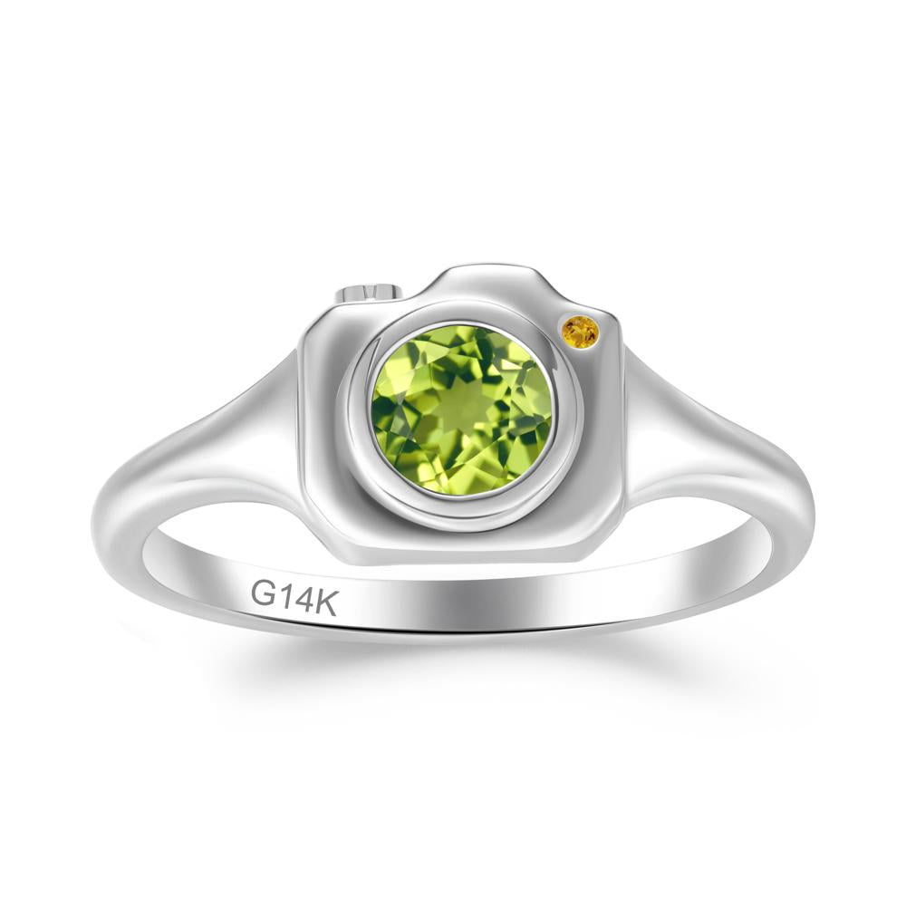 Creative Photography Inspired Peridot and Citrine Ring - LUO Jewelry #metal_14k white gold