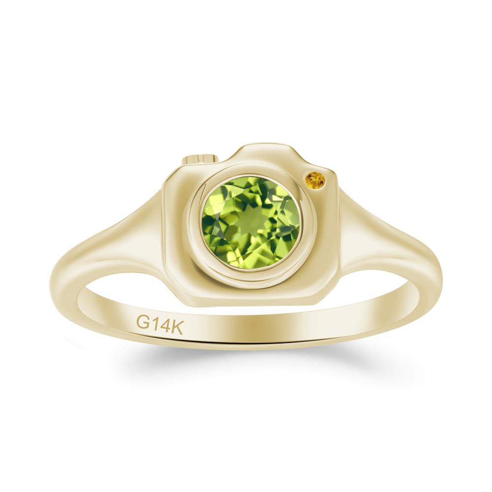 Creative Photography Inspired Peridot and Citrine Ring - LUO Jewelry #metal_14k yellow gold