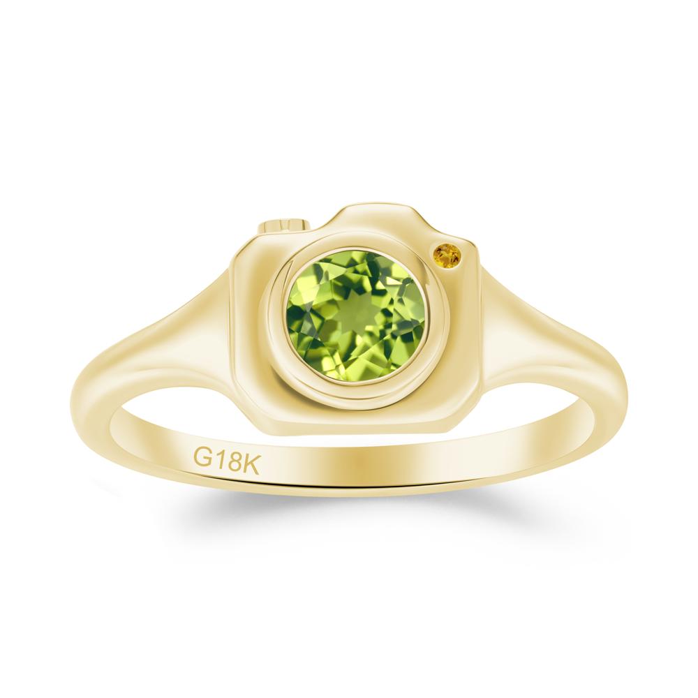 Creative Photography Inspired Peridot and Citrine Ring - LUO Jewelry #metal_18k yellow gold