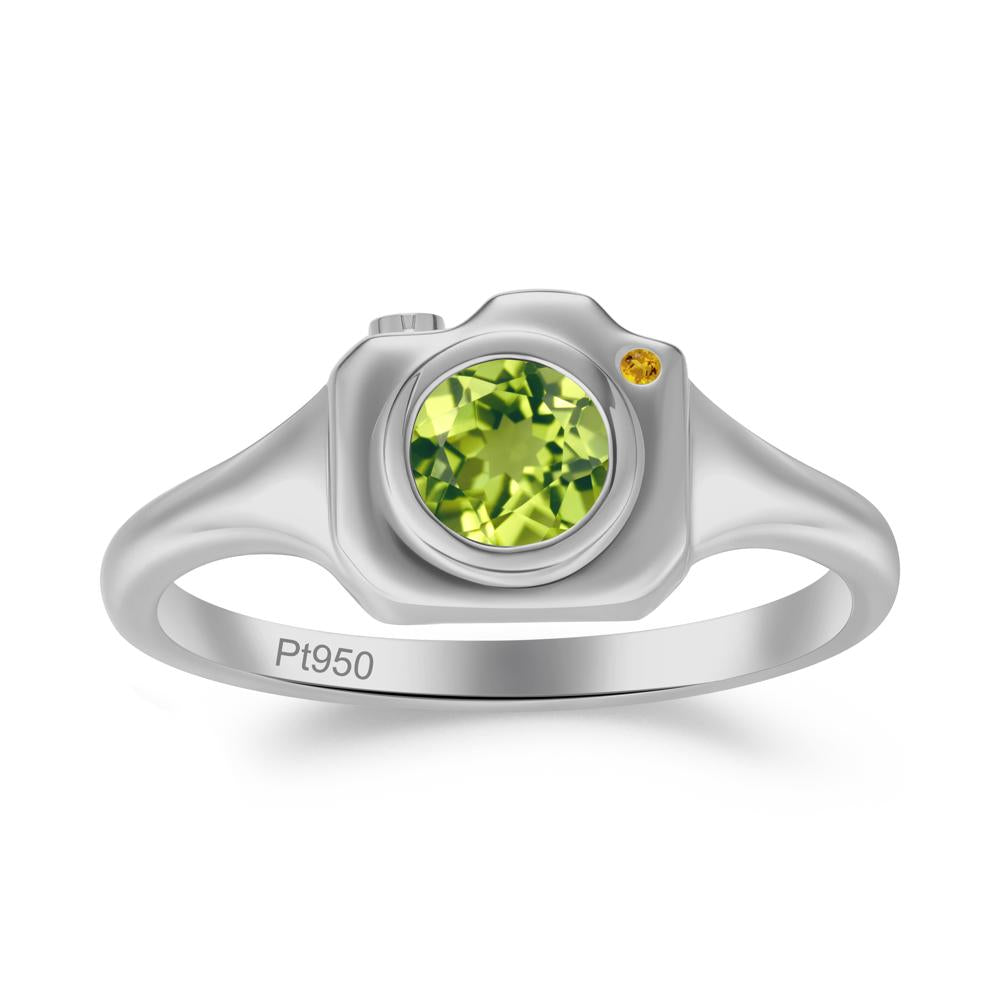 Creative Photography Inspired Peridot and Citrine Ring - LUO Jewelry #metal_platinum