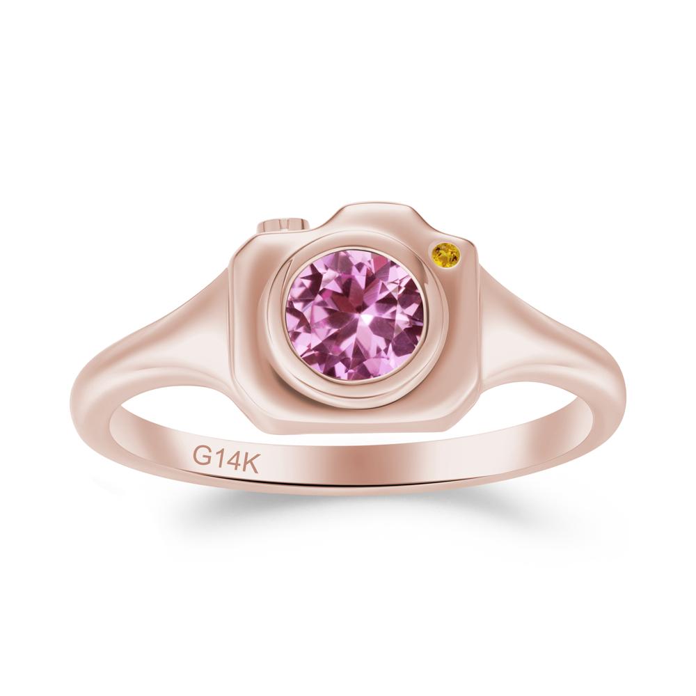 Creative Pink Sapphire and Citrine Statement Ring - LUO Jewelry #metal_14k rose gold