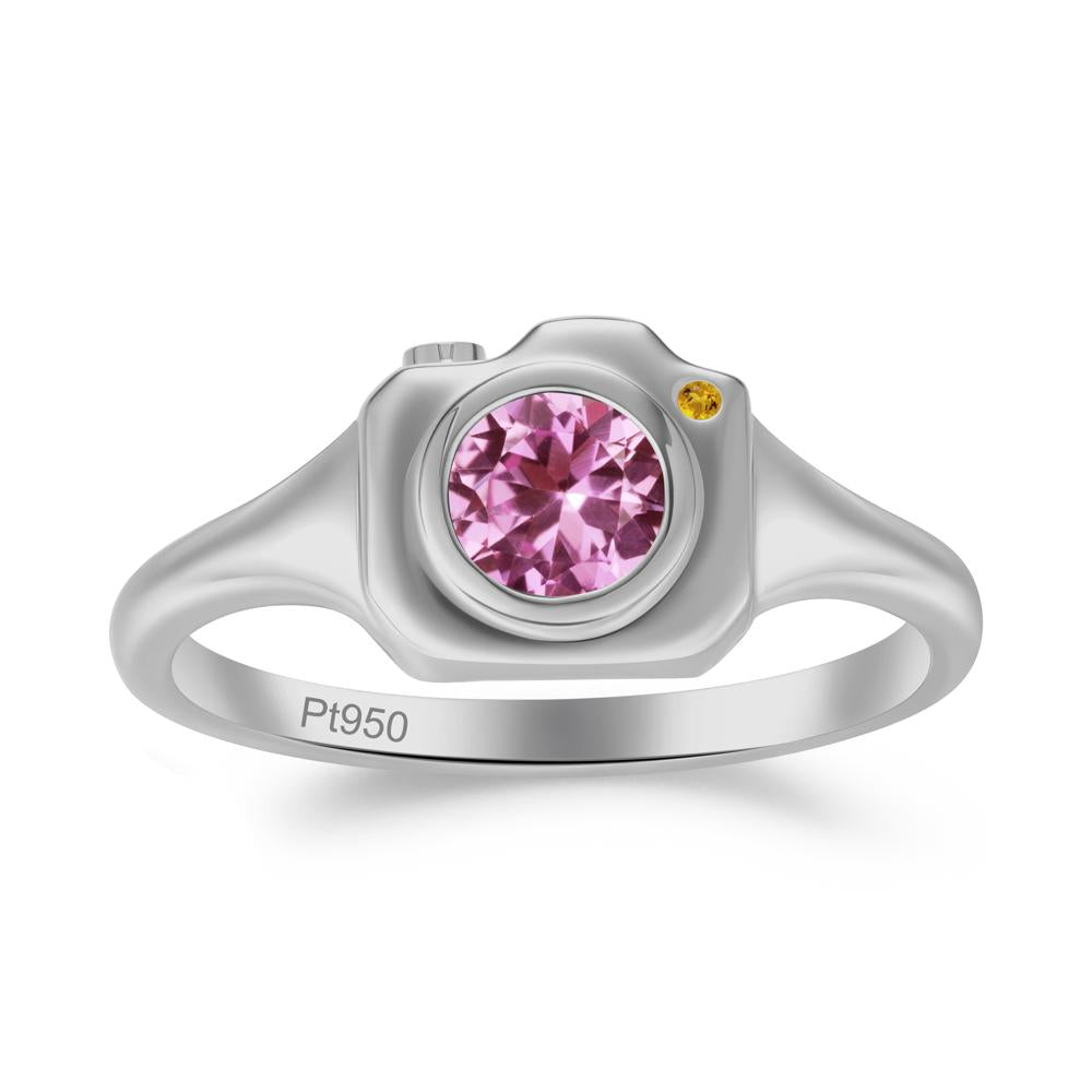 Creative Pink Sapphire and Citrine Statement Ring - LUO Jewelry #metal_platinum