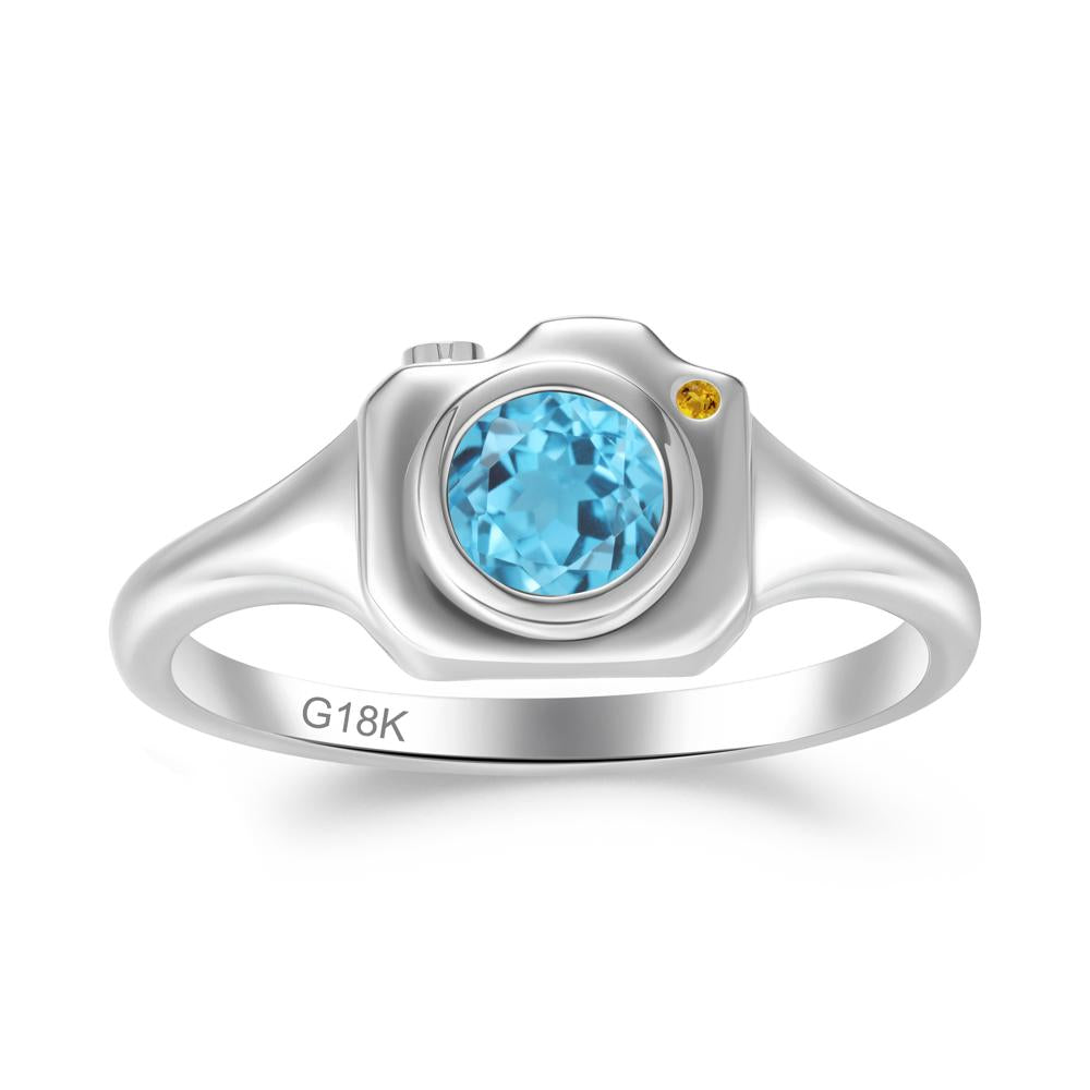 Creative Photography Inspired Swiss Blue Topaz and Citrine Ring - LUO Jewelry #metal_18k white gold