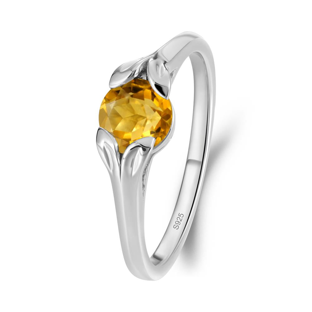 Leaf Inspired Citrine Engagement Ring - LUO Jewelry #metal_sterling silver