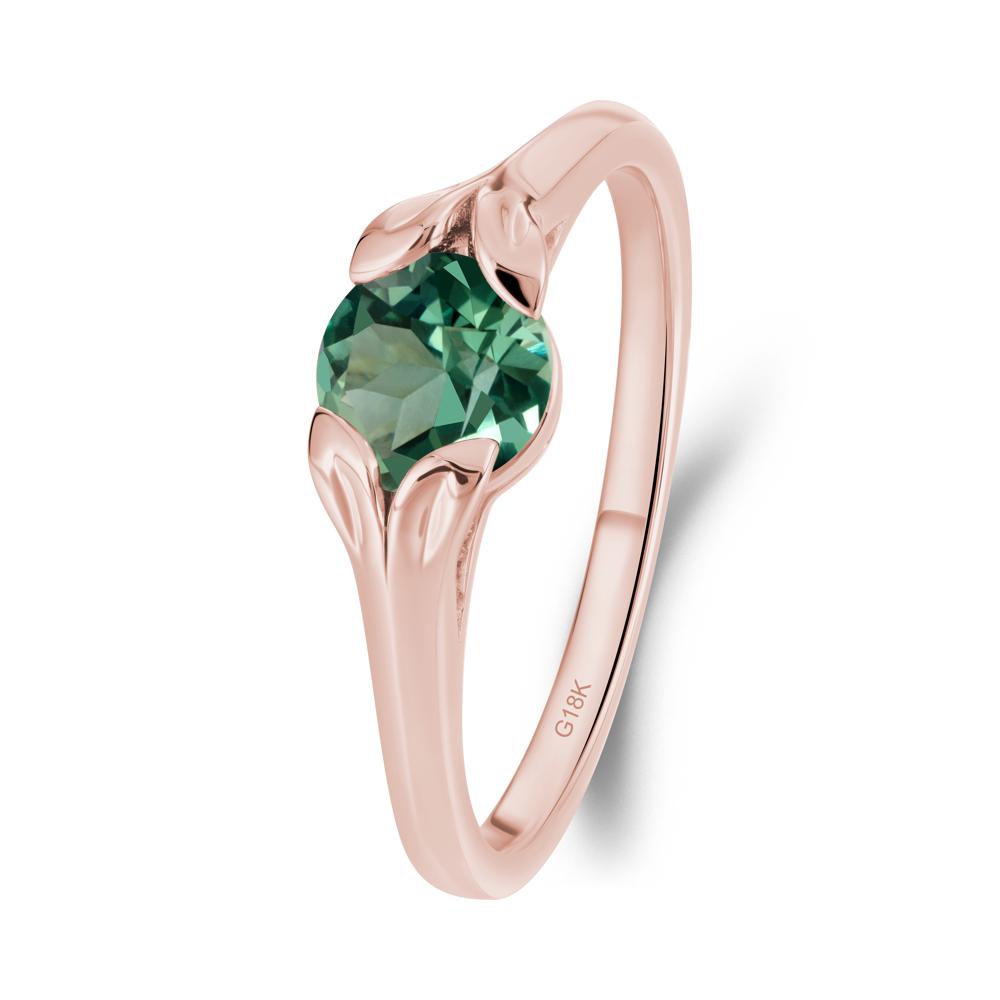 Leaf Inspired Green Sapphire Engagement Ring - LUO Jewelry #metal_18k rose gold