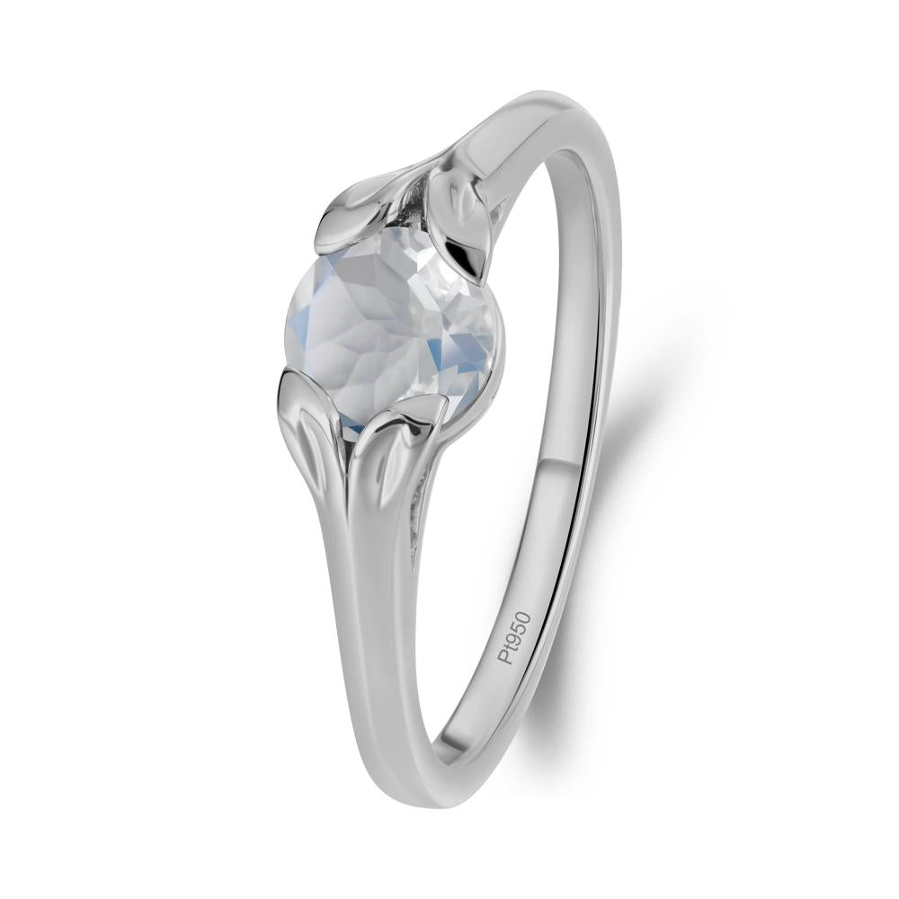 Leaf Inspired Moonstone Promise Ring - LUO Jewelry #metal_platinum