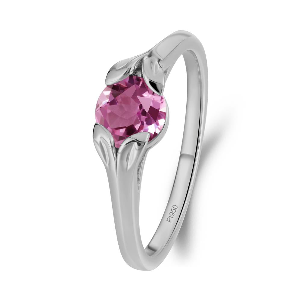 Leaf Inspired Pink Sapphire Engagement Ring - LUO Jewelry #metal_platinum