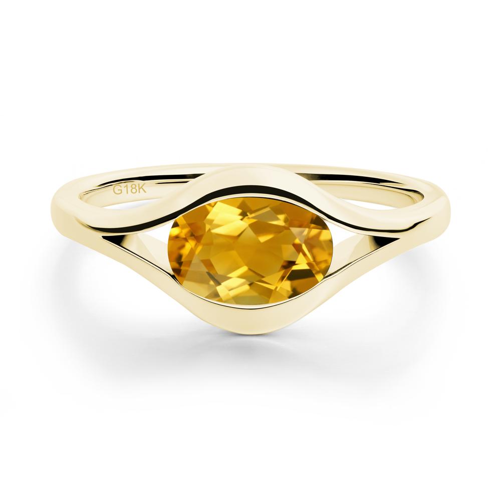 Oval Citrine Evil Eye Ring - LUO Jewelry #metal_18k yellow gold