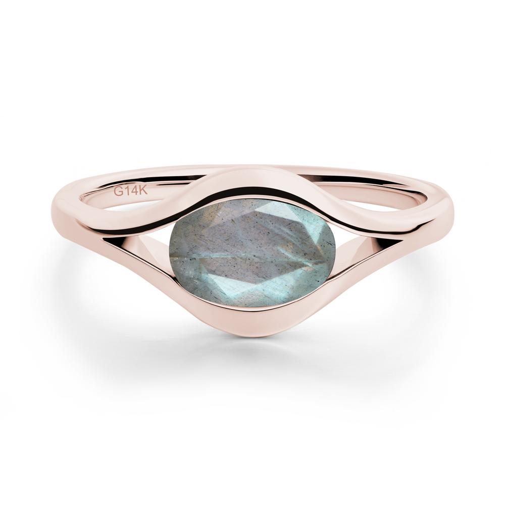 Oval Labradorite Evil Eye Ring - LUO Jewelry #metal_14k rose gold