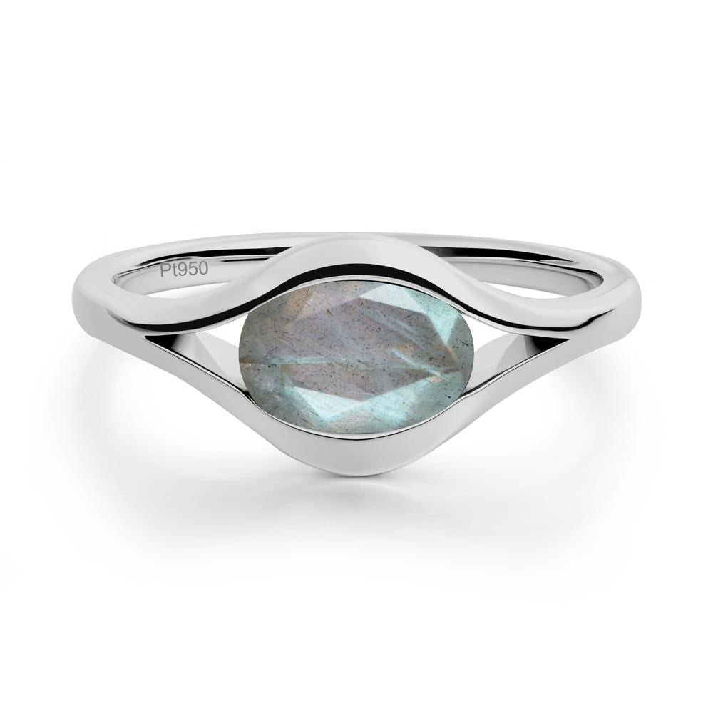 Oval Labradorite Evil Eye Ring - LUO Jewelry #metal_platinum