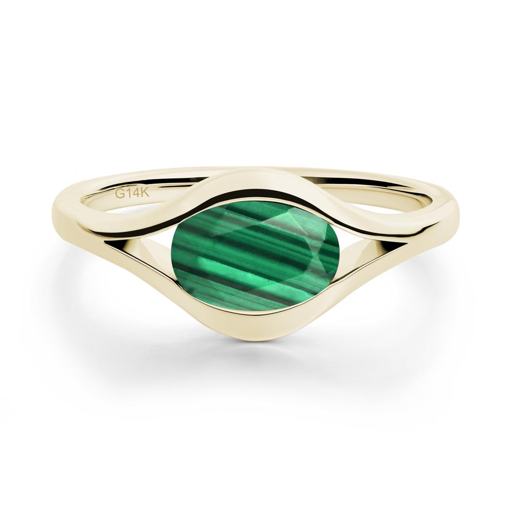 Oval Malachite Evil Eye Ring - LUO Jewelry #metal_14k yellow gold