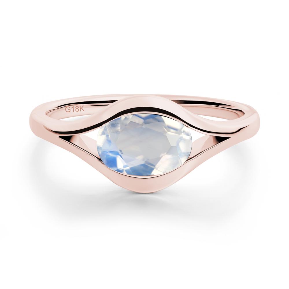 Oval Moonstone Evil Eye Ring - LUO Jewelry #metal_18k rose gold