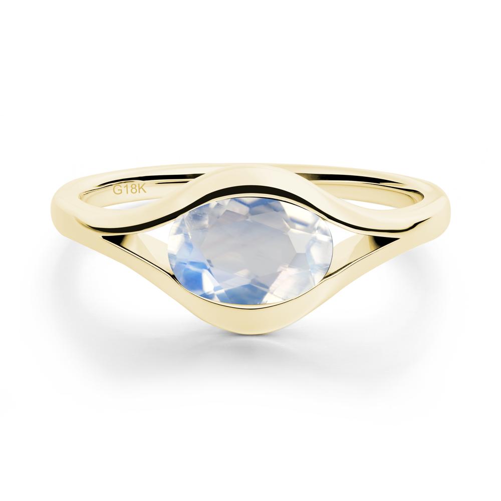 Oval Moonstone Evil Eye Ring - LUO Jewelry #metal_18k yellow gold