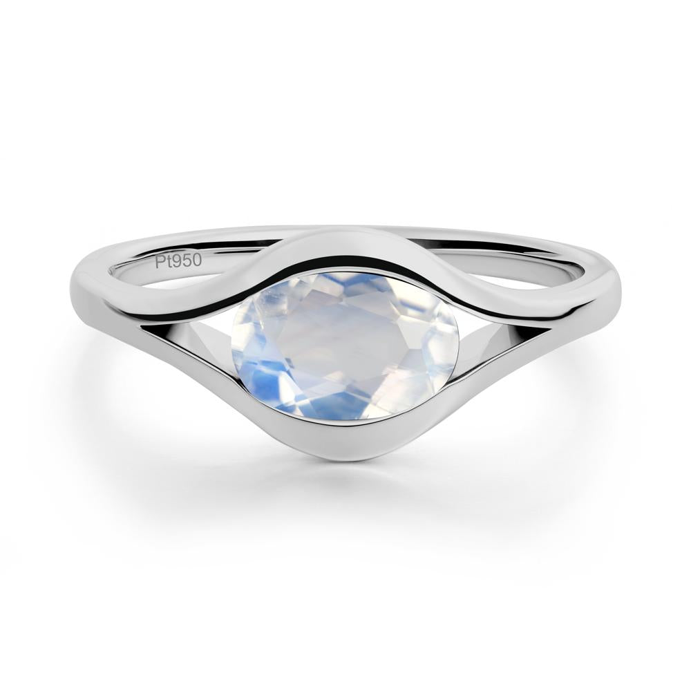 Oval Moonstone Evil Eye Ring - LUO Jewelry #metal_platinum