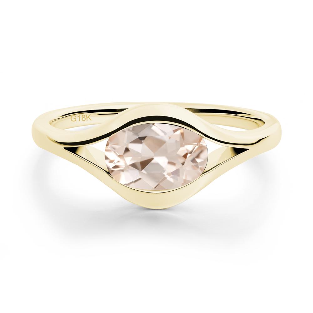 Minimalist Bezel Set Morganite Ring - LUO Jewelry #metal_18k yellow gold