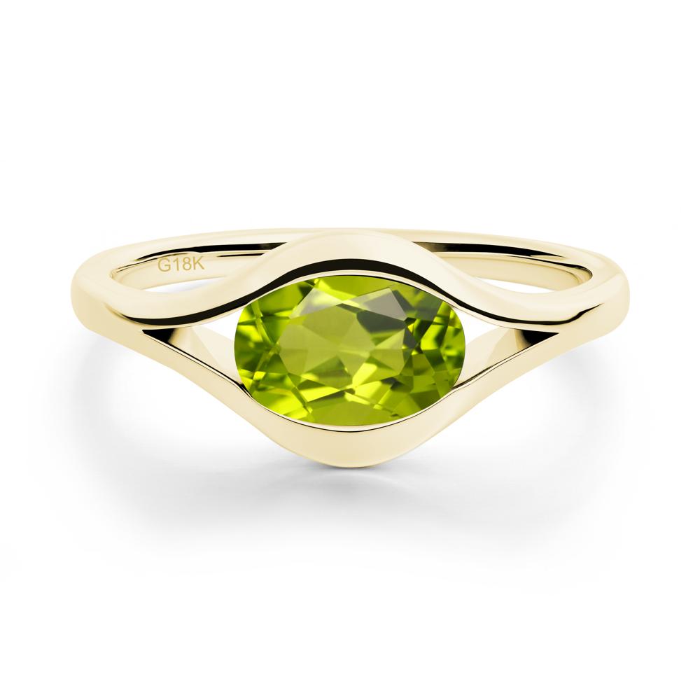 Oval Peridot Evil Eye Ring - LUO Jewelry #metal_18k yellow gold