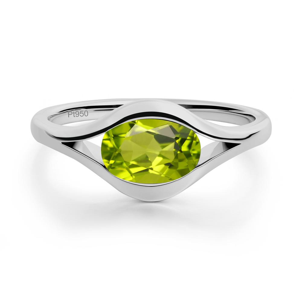 Oval Peridot Evil Eye Ring - LUO Jewelry #metal_platinum
