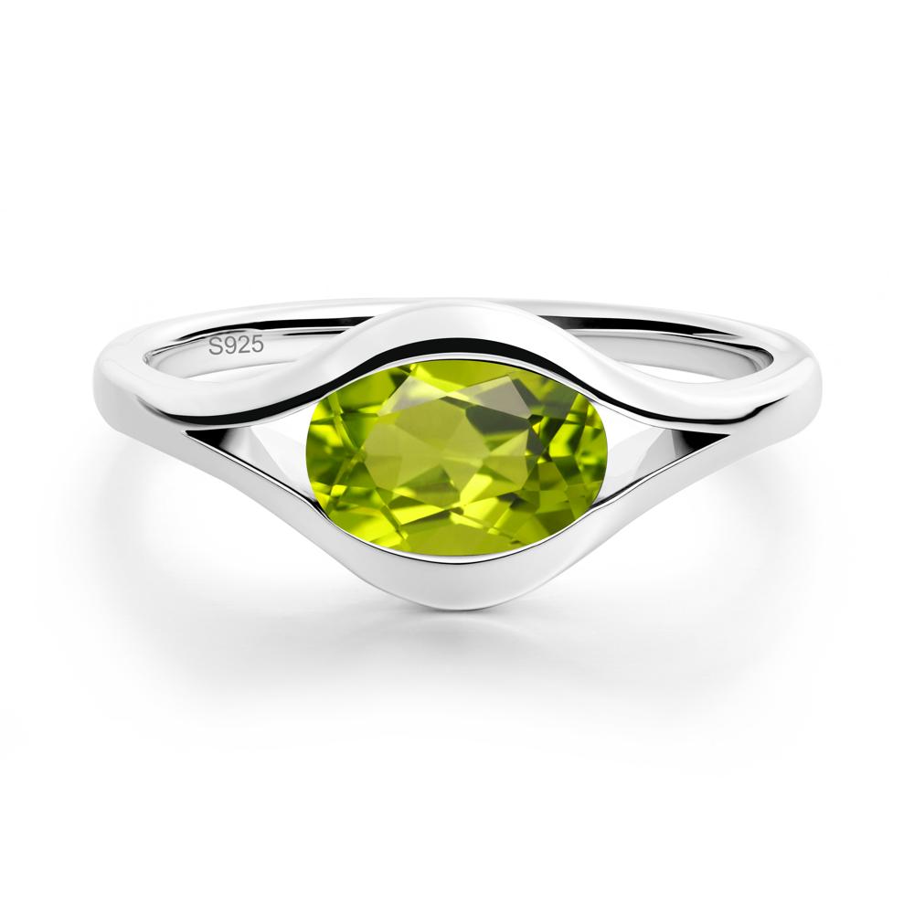 Oval Peridot Evil Eye Ring - LUO Jewelry #metal_sterling silver
