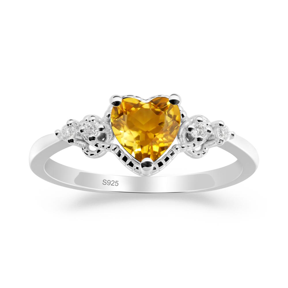 Citrine Ring with Milgrain Halo - LUO Jewelry #metal_sterling silver