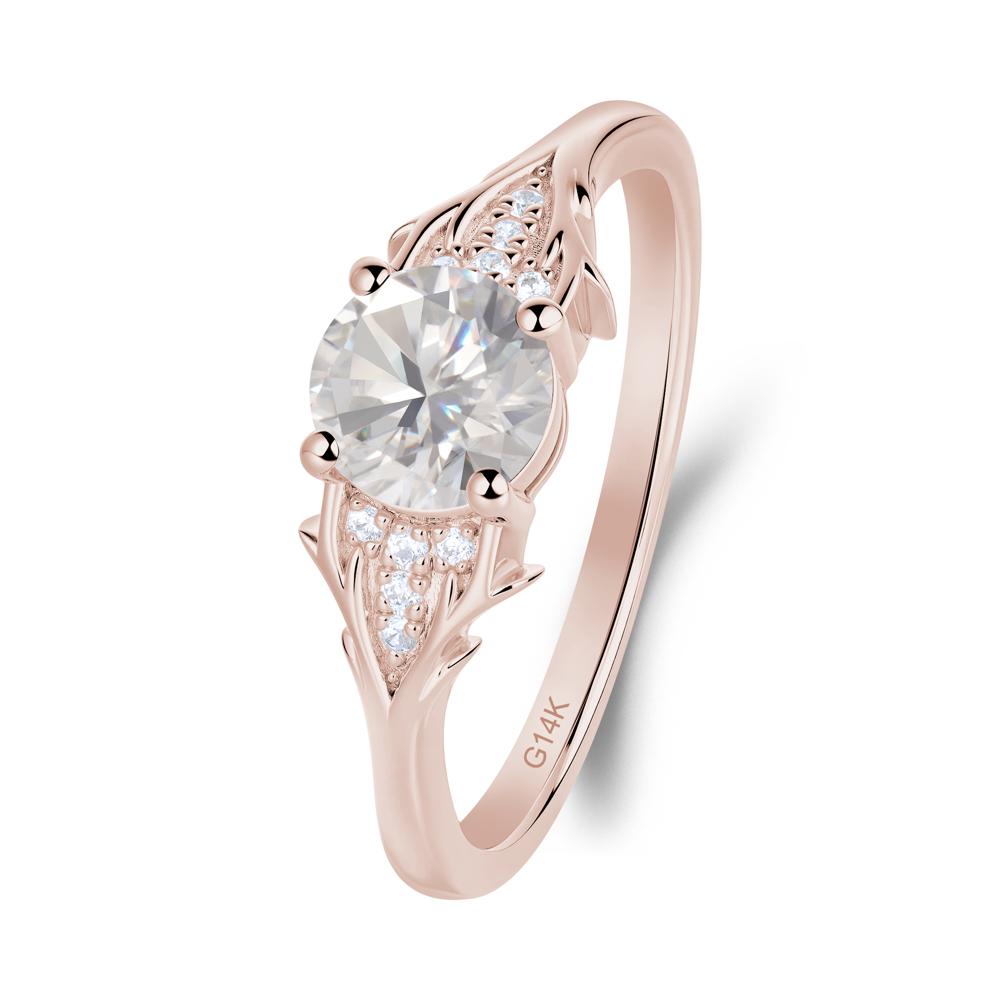 Nature Inspired Twig Textures Cubic Zirconia Ring - LUO Jewelry #metal_14k rose gold