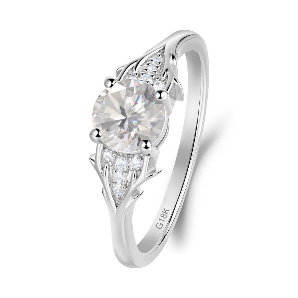 Nature Inspired Twig Textures Cubic Zirconia Ring - LUO Jewelry #metal_18k white gold