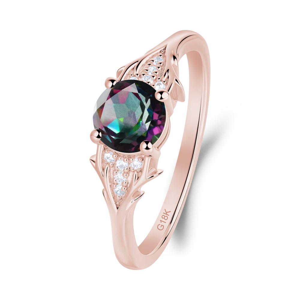 Nature Inspired Twig Textures Mystic Topaz Ring - LUO Jewelry #metal_18k rose gold