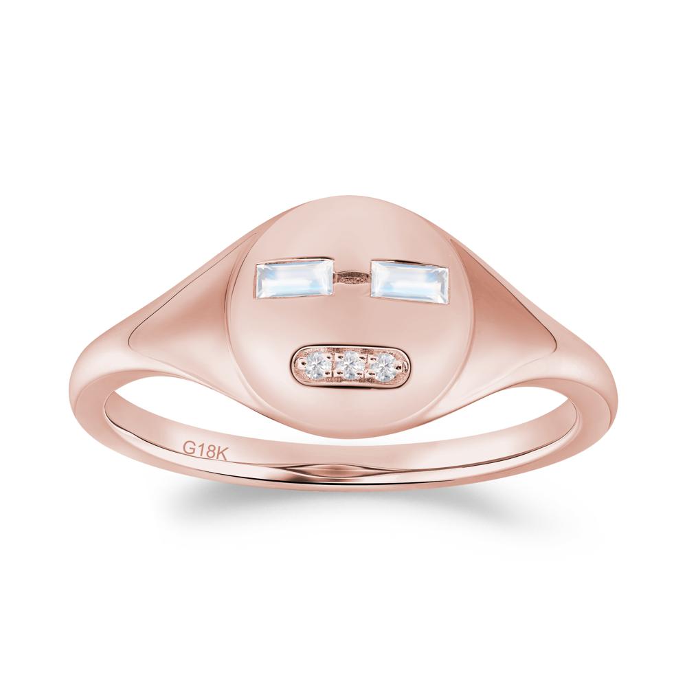 Abstract Face Inspired Moonstone Signet Ring - LUO Jewelry #metal_18k rose gold