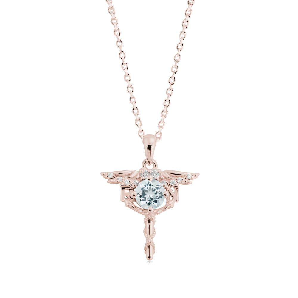 Aquamarine Rn Nurse Necklace - LUO Jewelry #metal_14k rose gold