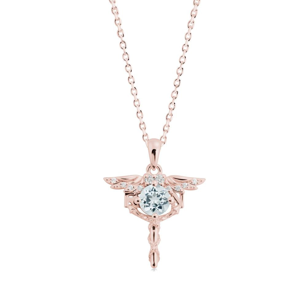 Aquamarine Rn Nurse Necklace - LUO Jewelry #metal_18k rose gold