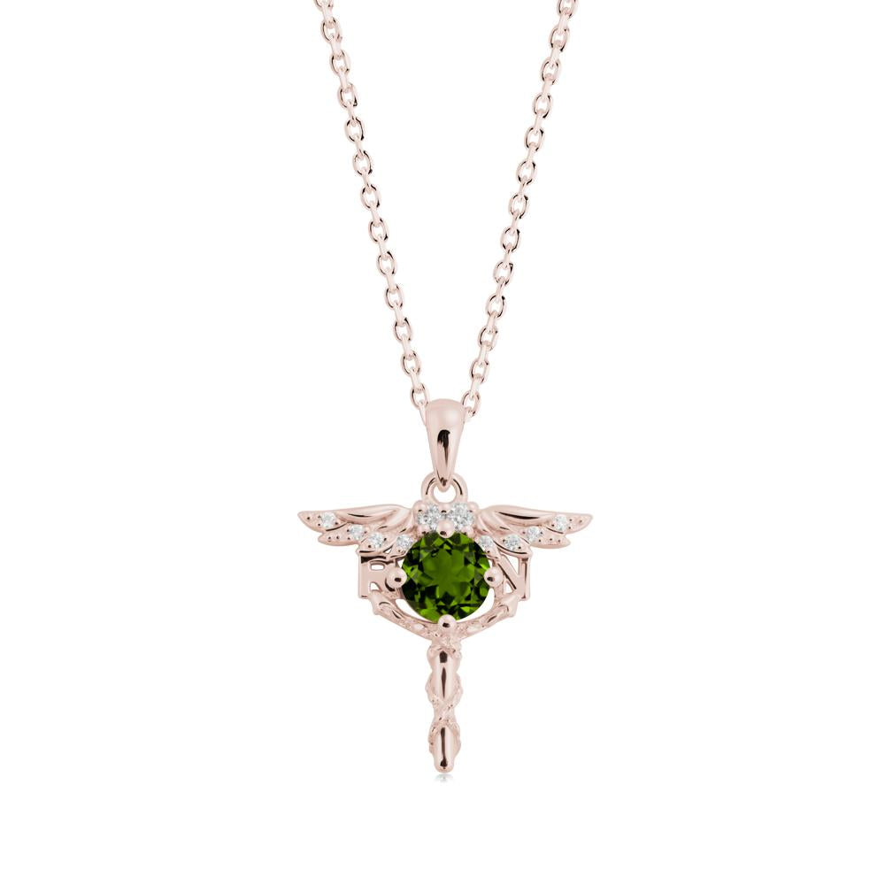 Diopside Rn Nurse Necklace - LUO Jewelry #metal_14k rose gold