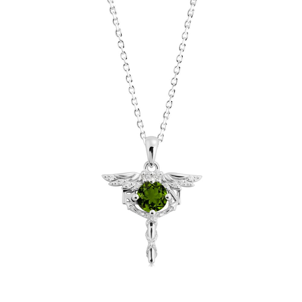 Diopside Rn Nurse Necklace - LUO Jewelry #metal_18k white gold