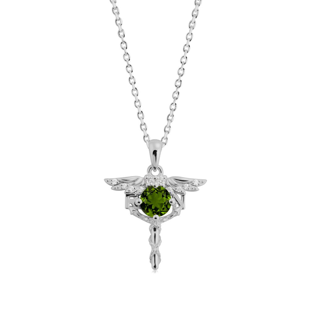 Diopside Rn Nurse Necklace - LUO Jewelry #metal_platinum