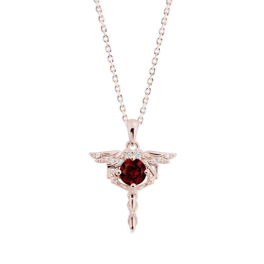 Garnet Rn Nurse Necklace - LUO Jewelry #metal_14k rose gold