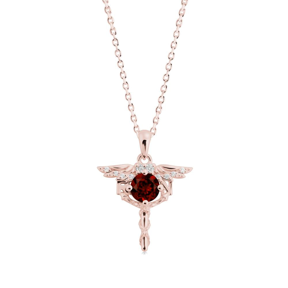 Garnet Rn Nurse Necklace - LUO Jewelry #metal_18k rose gold