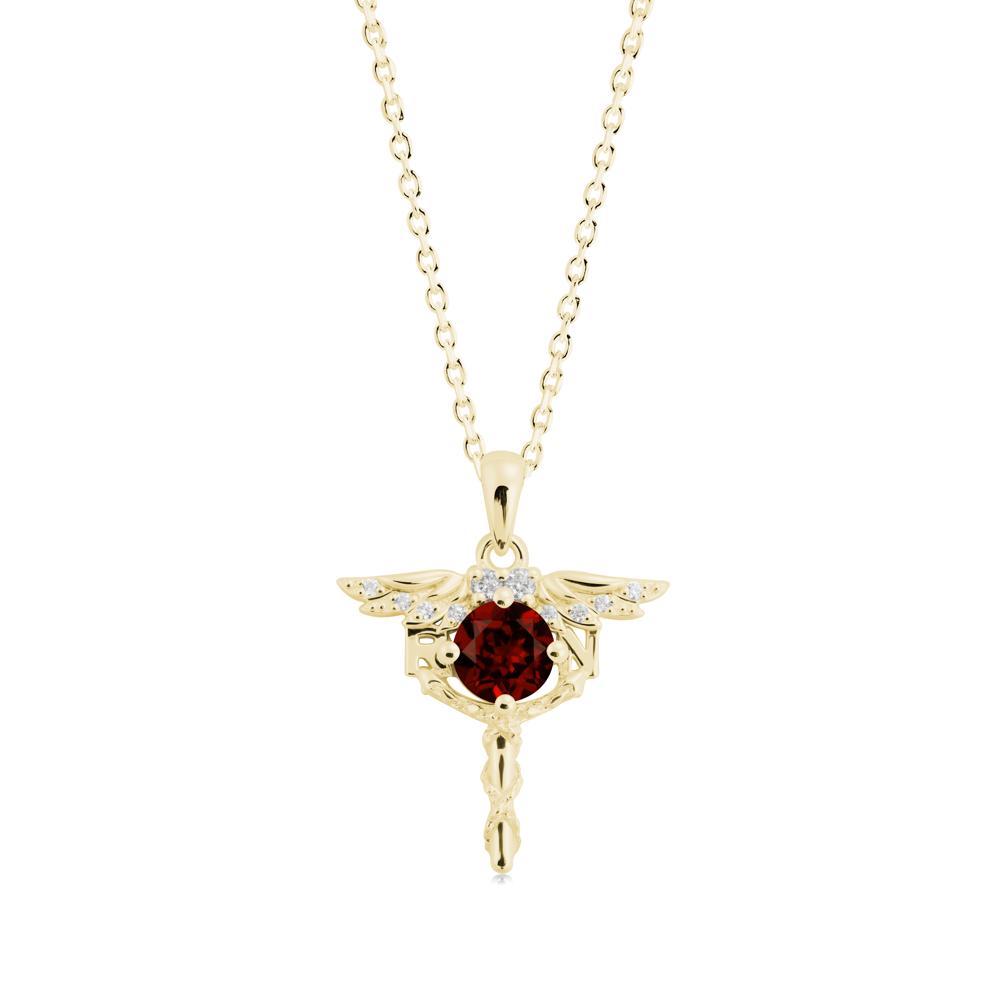 Garnet Rn Nurse Necklace - LUO Jewelry #metal_18k yellow gold