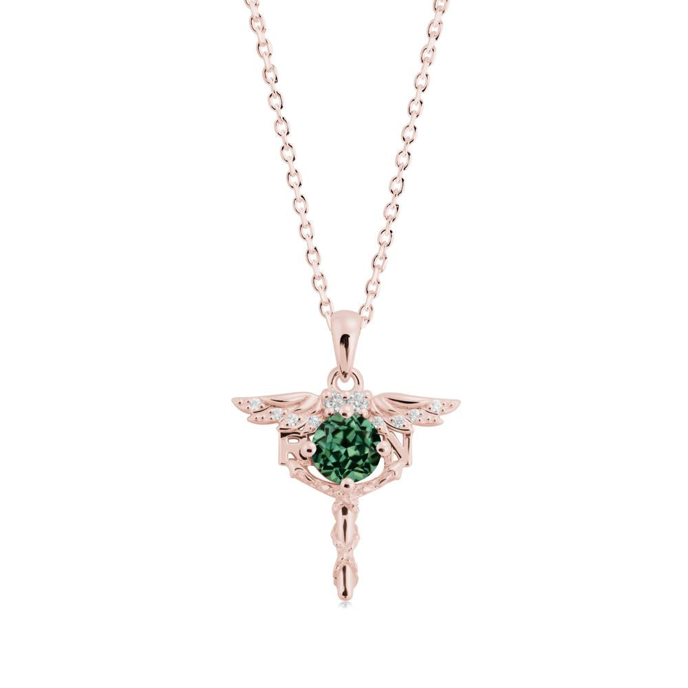 Green Sapphire Necklace for Registered Nurse Graduation - LUO Jewelry #metal_18k rose gold
