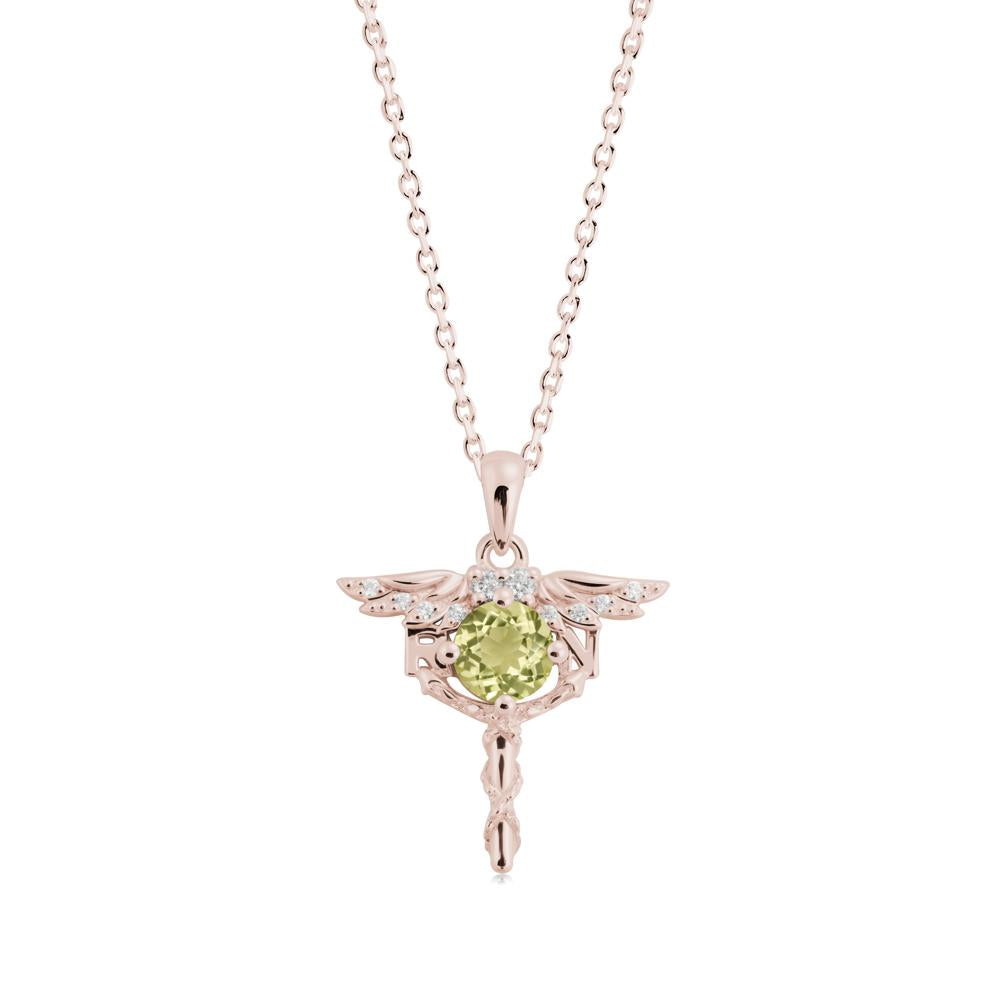 Lemon Quartz Rn Nurse Necklace - LUO Jewelry #metal_14k rose gold