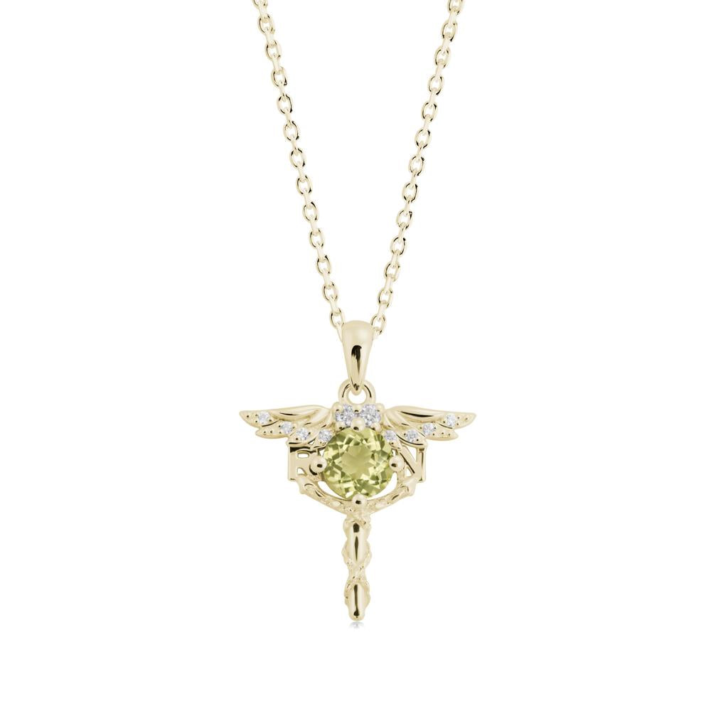 Lemon Quartz Rn Nurse Necklace - LUO Jewelry #metal_14k yellow gold