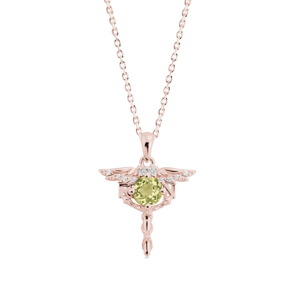 Lemon Quartz Rn Nurse Necklace - LUO Jewelry #metal_18k rose gold