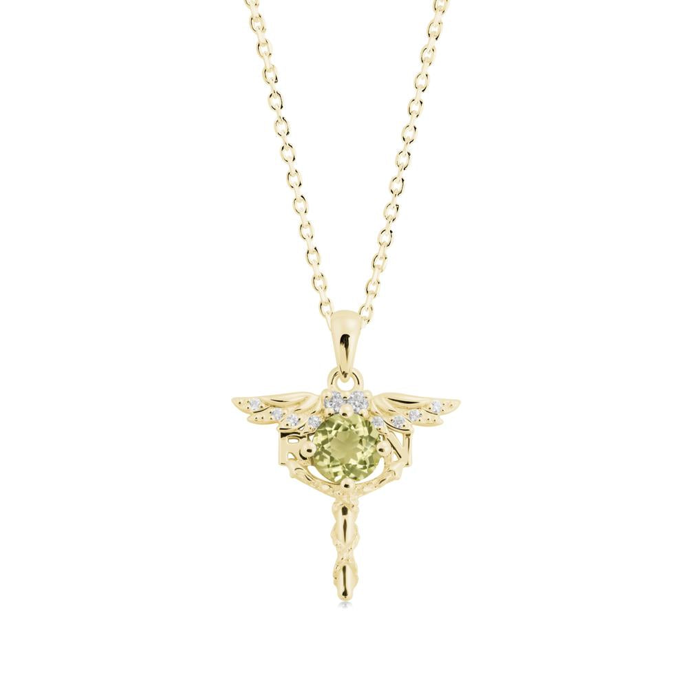 Lemon Quartz Rn Nurse Necklace - LUO Jewelry #metal_18k yellow gold