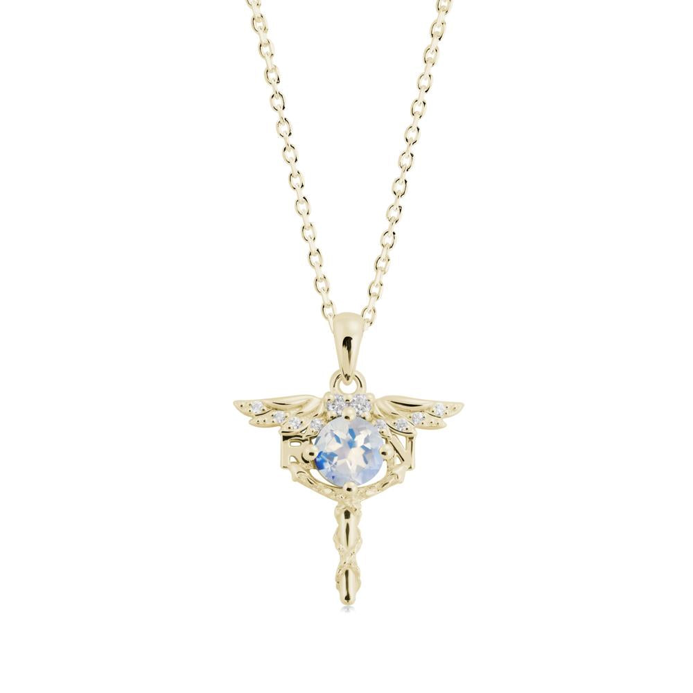 Moonstone Registered Nurse Necklace - LUO Jewelry #metal_14k yellow gold