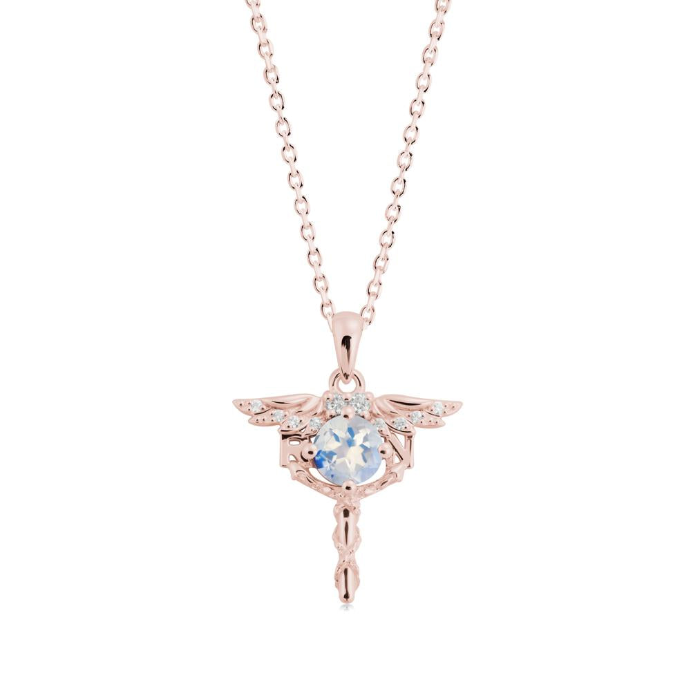 Moonstone Registered Nurse Necklace - LUO Jewelry #metal_18k rose gold