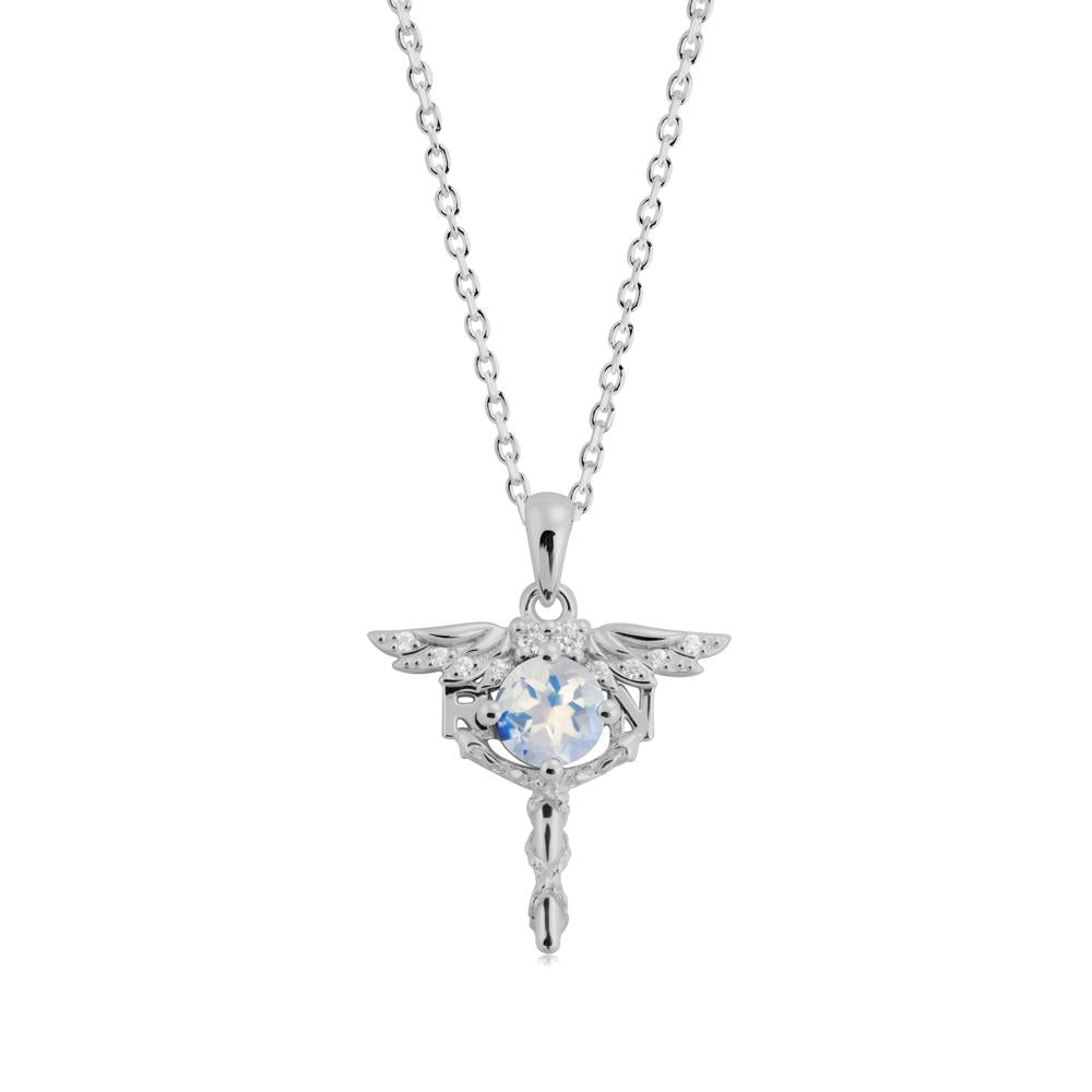 Moonstone Registered Nurse Necklace - LUO Jewelry #metal_platinum