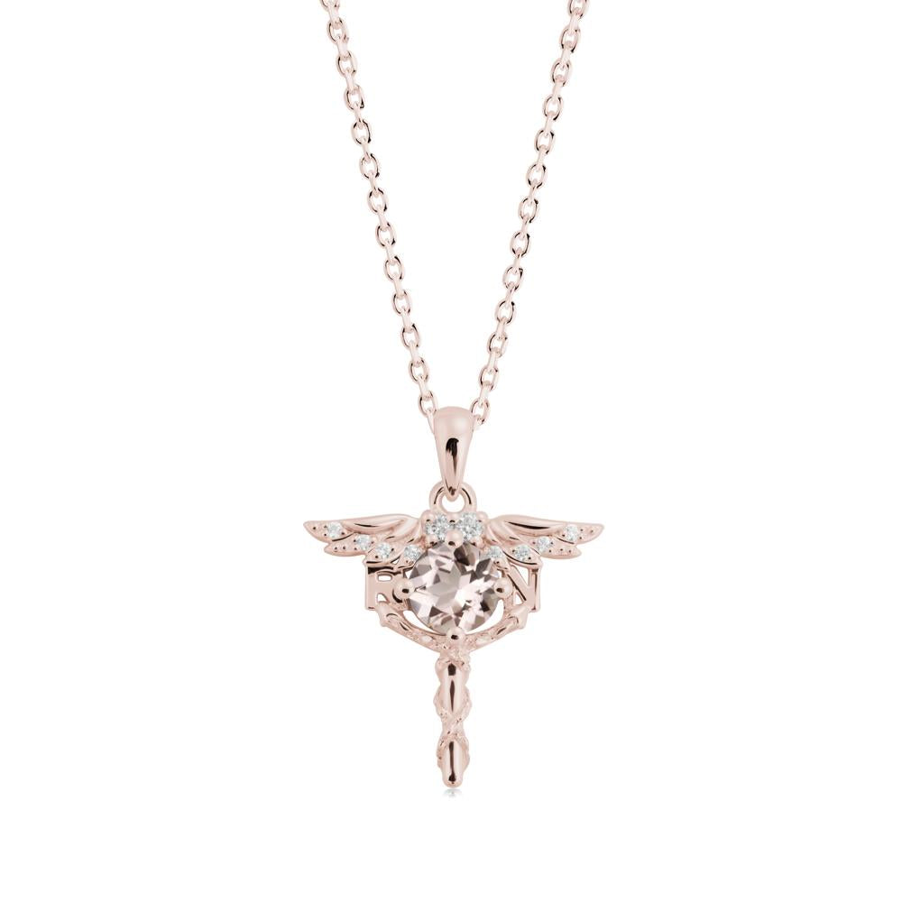 Morganite Necklace for Registered Nurse Graduation - LUO Jewelry #metal_14k rose gold