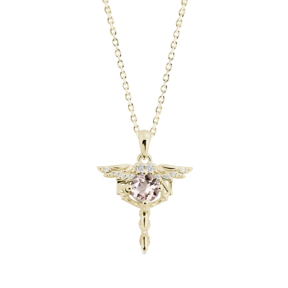 Morganite Necklace for Registered Nurse Graduation - LUO Jewelry #metal_14k yellow gold